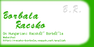 borbala racsko business card